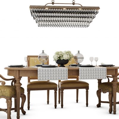 欧式美式餐桌椅组合