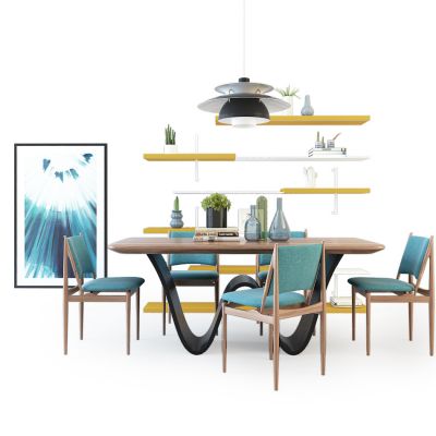 现代餐桌椅组合
