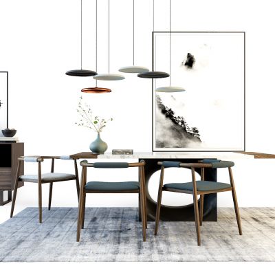 现代餐桌椅组合
