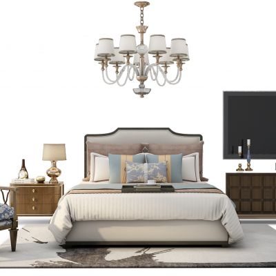 简欧床电视柜组合