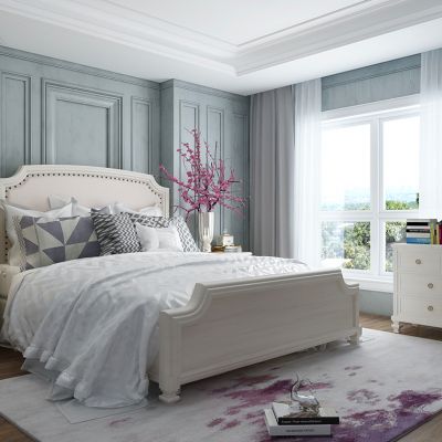 简欧式美式卧室床床头柜