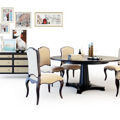 现代餐桌椅组合