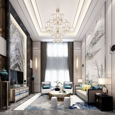 新中式别墅客厅