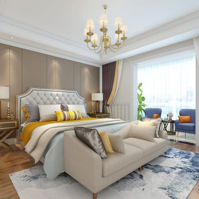 简欧式卧室床床头柜