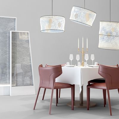 现代餐饮餐桌椅吊灯