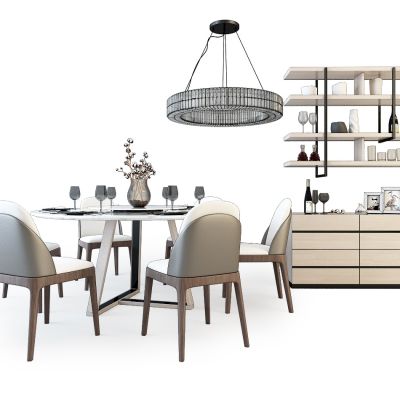 现代餐桌椅组合