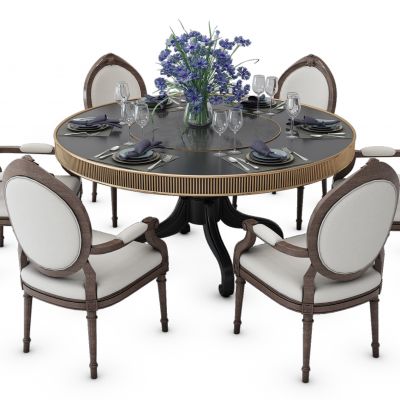 简欧餐桌椅组合
