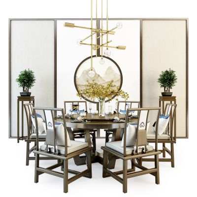 现代餐桌椅组合