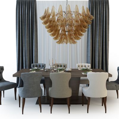 简欧餐桌椅组合