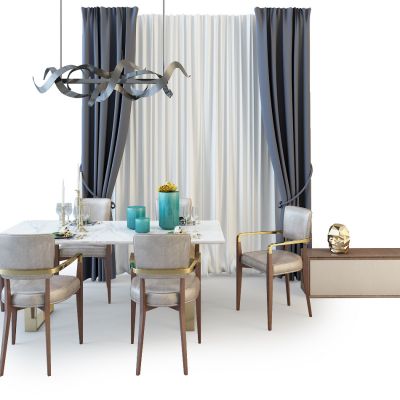 现代餐桌椅组合