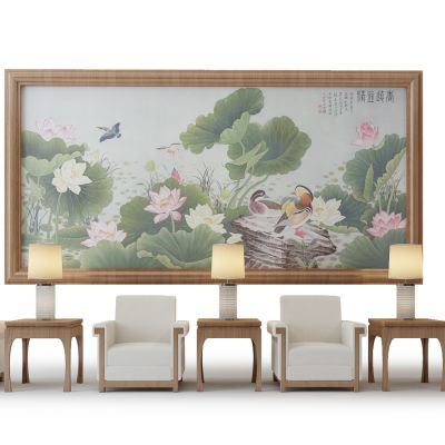 现代贵宾接待沙发国画