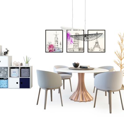 现代餐桌椅组合