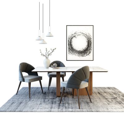 现代餐桌椅组合