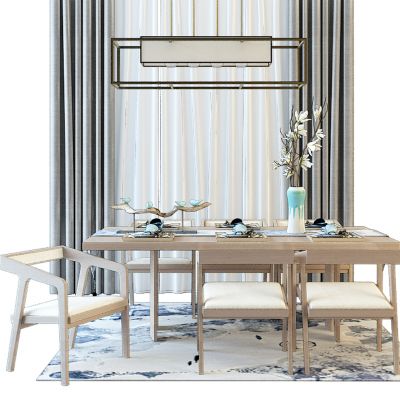 中式餐桌椅组合