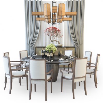 中式餐桌椅组合