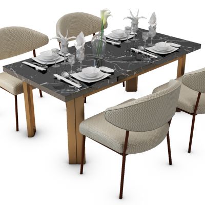 现代餐桌椅组合