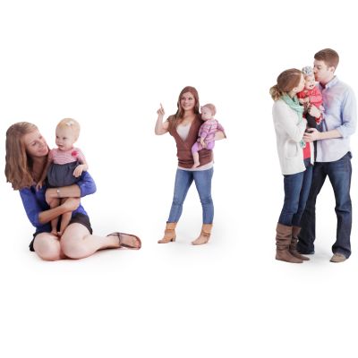 现代抱孩子的人