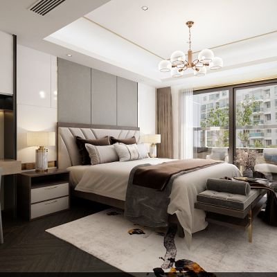 现代简欧式卧室双人床