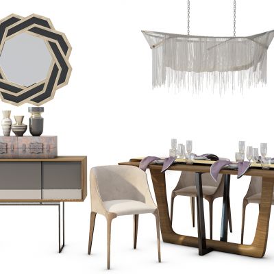 现代餐桌椅组合