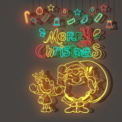 现代咖啡厅餐厅酒吧夜店霓虹灯管彩灯