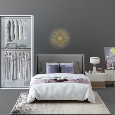 现代床衣柜玄关柜