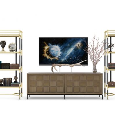 现代书架电视柜