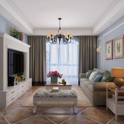 简欧式地中海田园客厅