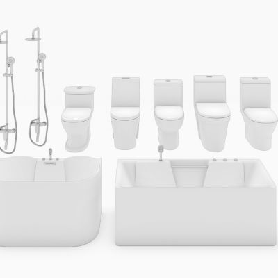 现代淋浴马桶浴缸组