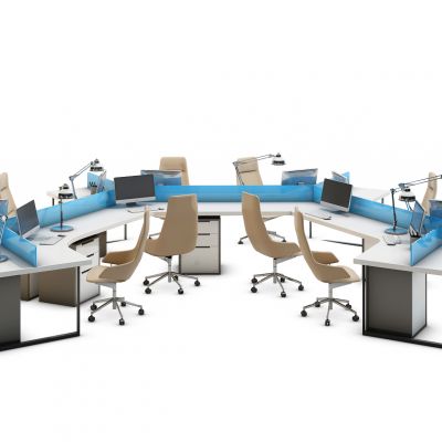 现代办公桌工位