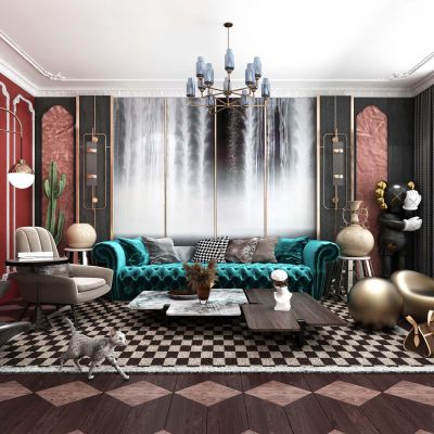 美式新古典客厅