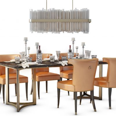 简欧餐桌椅组合吊灯