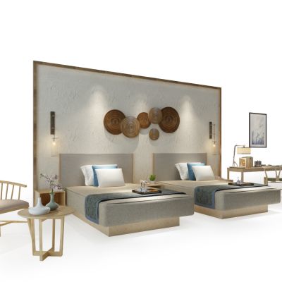 现代客房软装组合