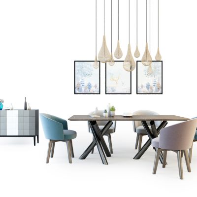 现代餐桌椅组合