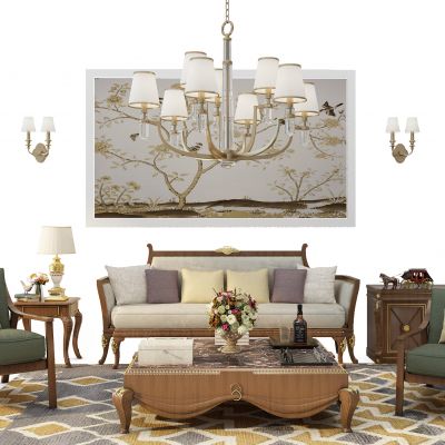 简欧沙发电视柜组合