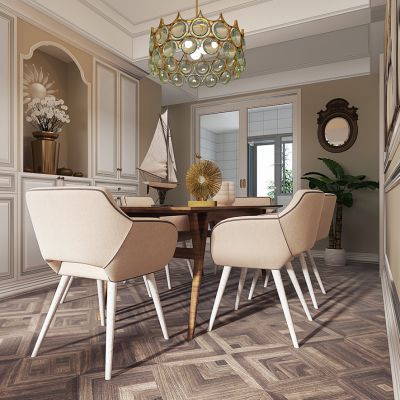 欧式简欧餐厅餐桌椅组合