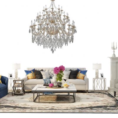 简欧沙发茶几组合