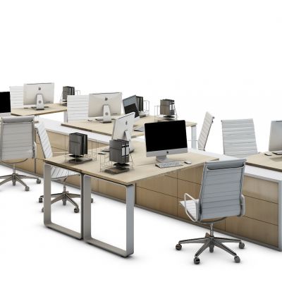 现代办公桌工位