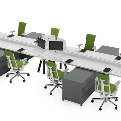 现代工位办公桌椅组合