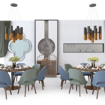 现代餐厅餐椅组合