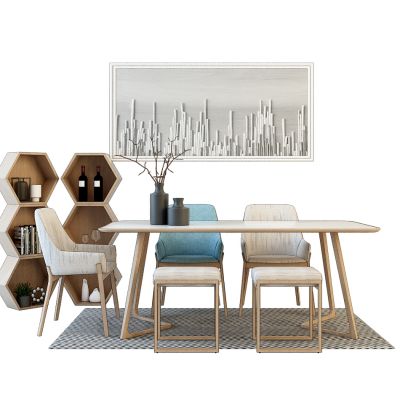 现代餐桌椅组合