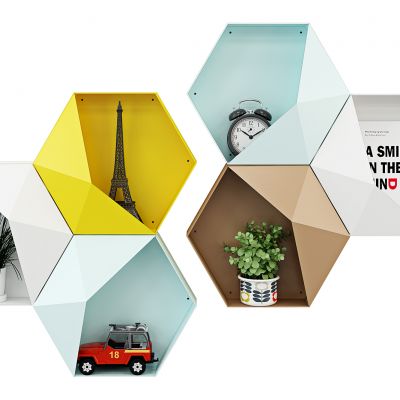 现代隔板摆件陈设