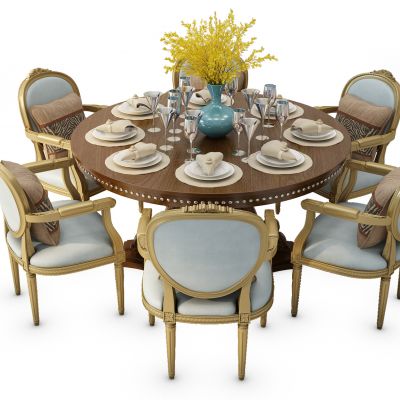 欧式餐桌椅组合