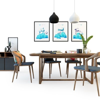 现代餐桌椅组合