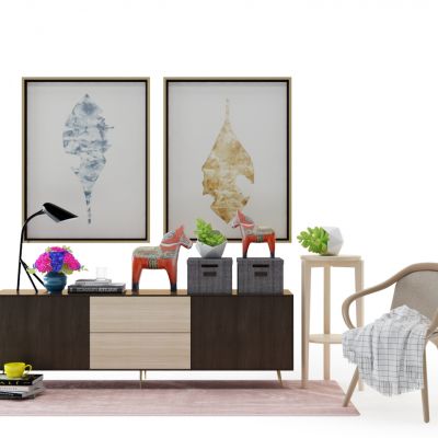 现代电视柜椅休闲椅