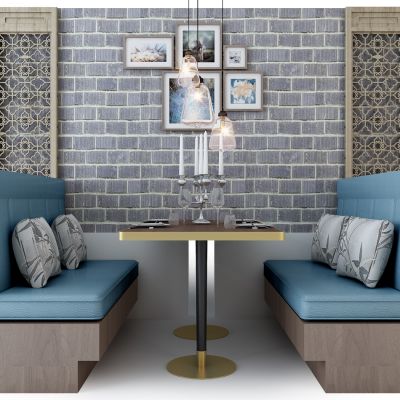 现代餐饮沙发卡座