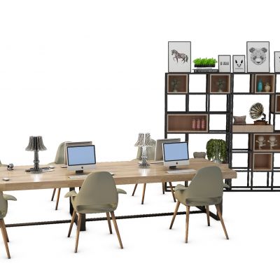 现代办公桌工位