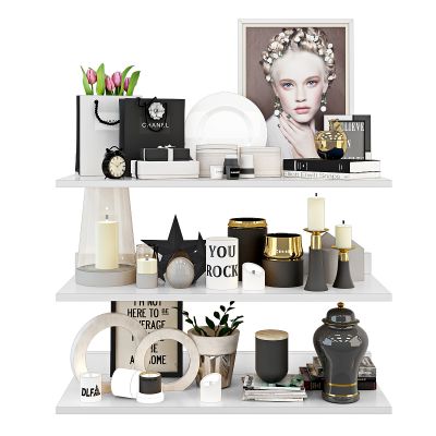 现代隔板摆件陈设