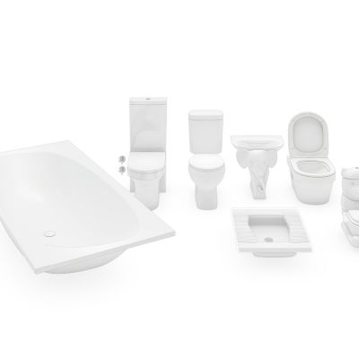 现代浴缸马桶组合