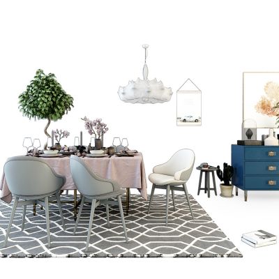 现代餐桌椅组合