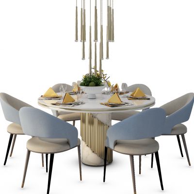 现代圆形餐桌